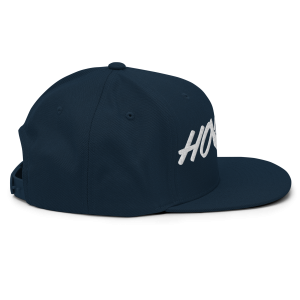 Howzit Shaka Letter Classic Snapback Hat | Navy | 3D Puff White - Image 6