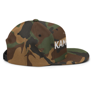 Kama'aina Classic Snapback Hat | Green Camo | 3D Puff White - Image 6