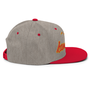 Kama'aina Islands Script Classic Snapback Hat | Heather Grey / Red | 3D Puff Multicolor - Image 6