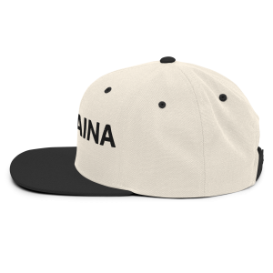 Kama'aina Classic Snapback Hat | Natural / Black | 3D Puff Black - Image 4