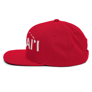 Hawai'i Islands Regular Snapback Hat | Red | 3D Puff White - Image 4
