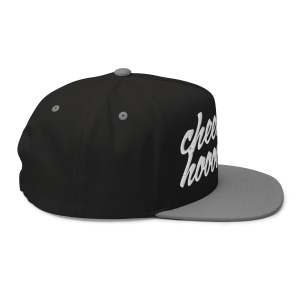 Cheeeeeeee Hoooooooo Flat Bill Cap | Black / Grey | 3D Puff White - Image 6