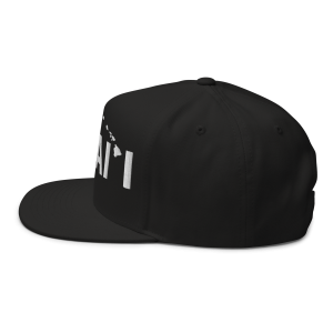 Hawai'i Islands Flat Bill Cap | Black | 3D Puff White - Image 4