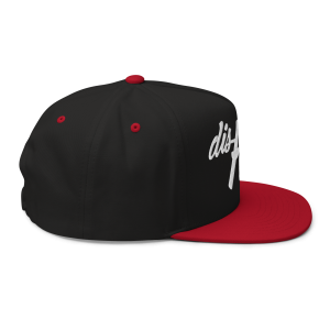Dis Faka Flat Bill Cap | Black / Red | 3D Puff White - Image 6