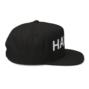 Hawai'i Islands Flat Bill Cap | Black | 3D Puff White - Image 6
