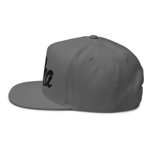 Dis Faka Flat Bill Cap | Grey | 3D Puff Black - Image 4