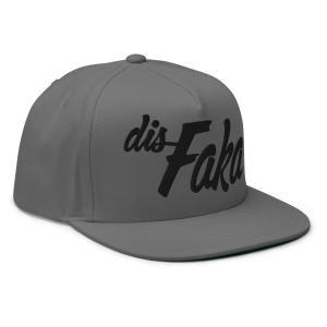 Dis Faka Flat Bill Cap | Grey | 3D Puff Black - Image 5