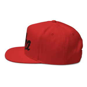 Dis Faka Flat Bill Cap | Red | 3D Puff Black - Image 4