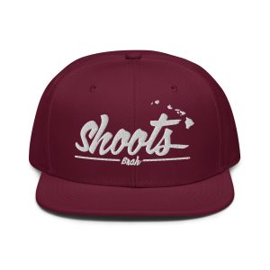 Shoots Brah Islands Regular Snapback Hat | Maroon | 3D Puff White