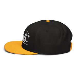 Shoots Brah Islands Regular Snapback Hat | Black / Yellow | 3D Puff White - Image 4