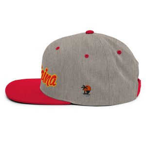 Kama'aina Islands Script Classic Snapback Hat | Heather Grey / Red | 3D Puff Multicolor - Image 10