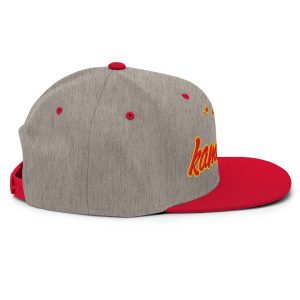 Kama'aina Islands Script Classic Snapback Hat | Heather Grey / Red | 3D Puff Multicolor - Image 18